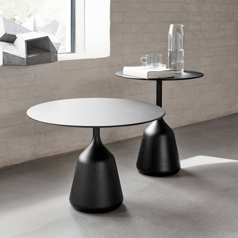 Table d'appoint guéridon COIN LOW Stratifié noir/ noir WENDELBO