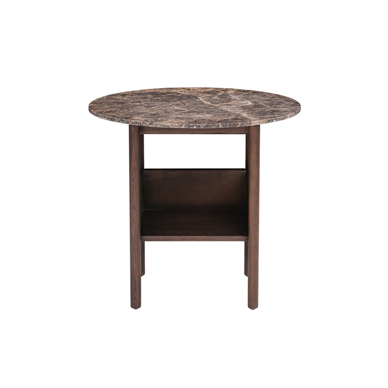Table d'appoint guéridon COLLECT ROUND Marbre Emperador marron WENDELBO