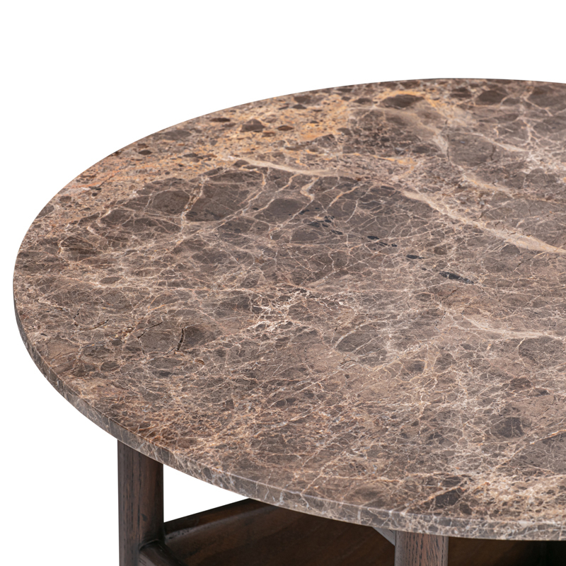 Table d'appoint guéridon COLLECT ROUND Marbre Emperador marron WENDELBO