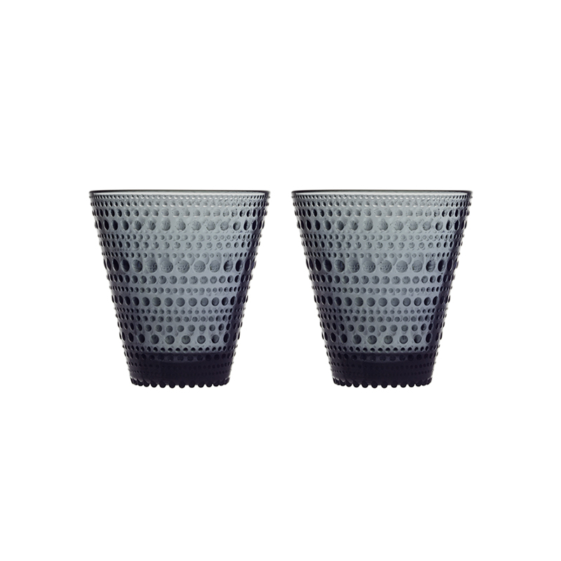 Carafe & verre Set de 2 verres KASTEHELMI 30cl Gris foncé IITTALA