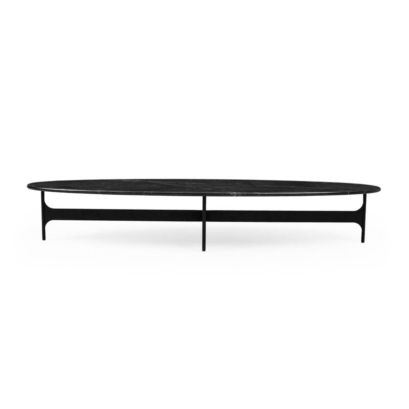 Table basse FLOEMA Ovale Marbre Marquina noir WENDELBO