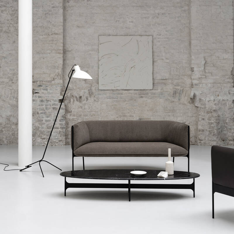 Table basse FLOEMA Ovale Marbre Marquina noir WENDELBO