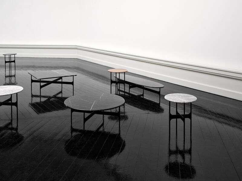 Table basse FLOEMA Ovale Marbre Marquina noir WENDELBO