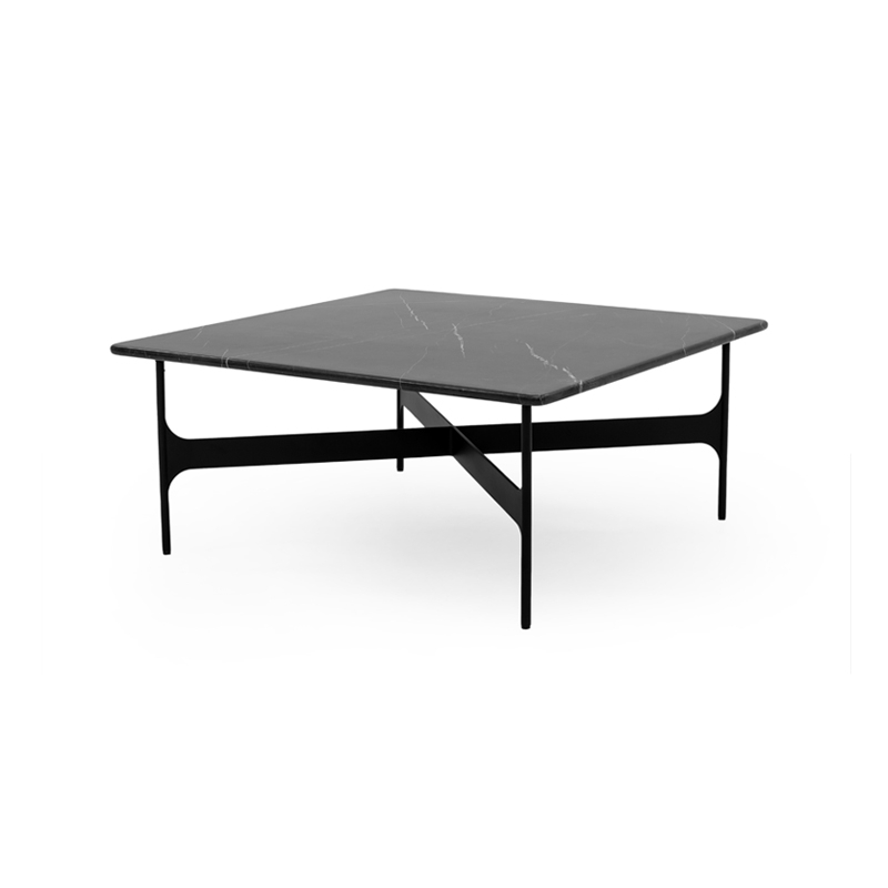 Table basse FLOEMA Carrée Marbre Marquina noir WENDELBO