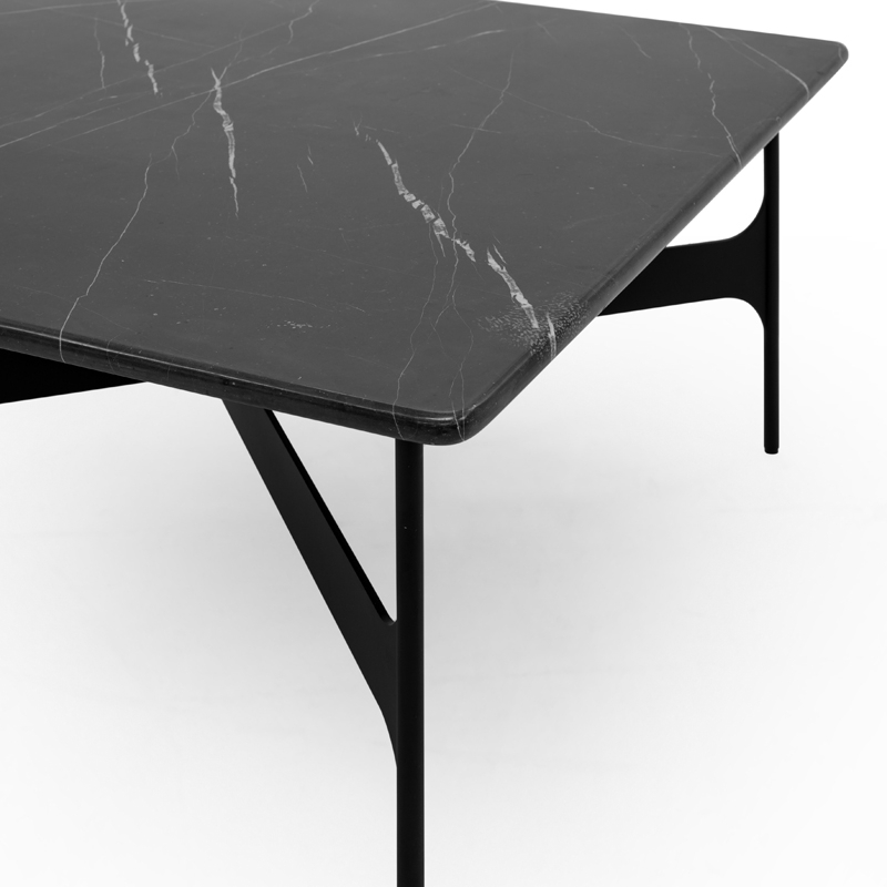 Table basse FLOEMA Carrée Marbre Marquina noir WENDELBO