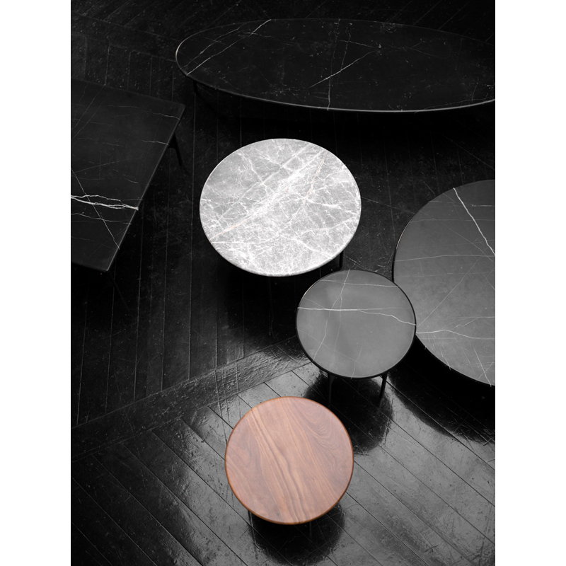 Table basse FLOEMA Carrée Marbre Marquina noir WENDELBO