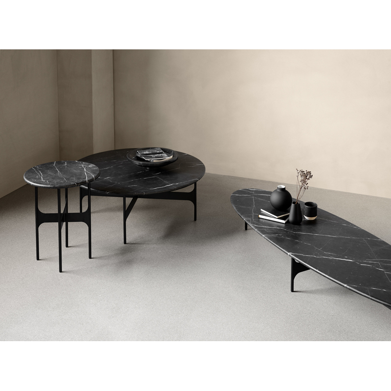 Table basse FLOEMA Large Marbre Marquina noir WENDELBO