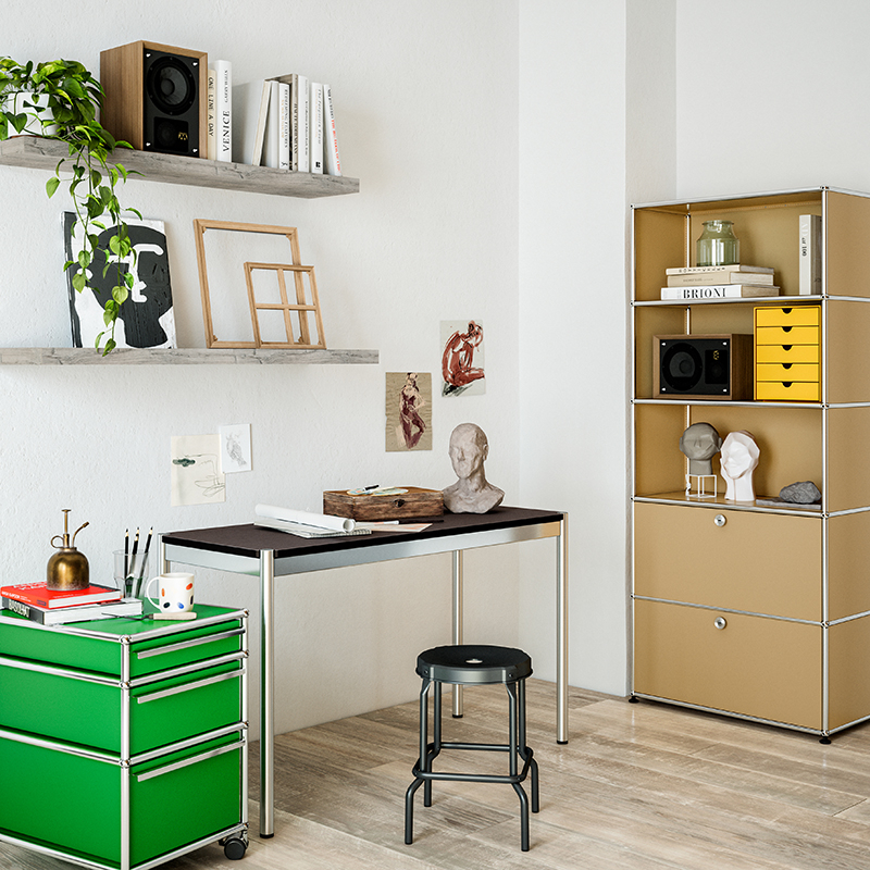 Petit rangement Boite USM INOS 5 tiroirs Orange pur USM HALLER