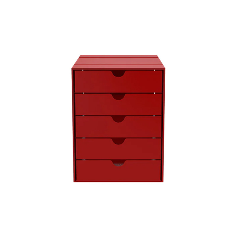 Boite USM INOS 5 tiroirs Rouge rubis USM