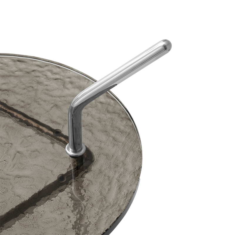 Table d'appoint guéridon HALTEN SH9 Verre fumé / Acier inoxydable AND TRADITION