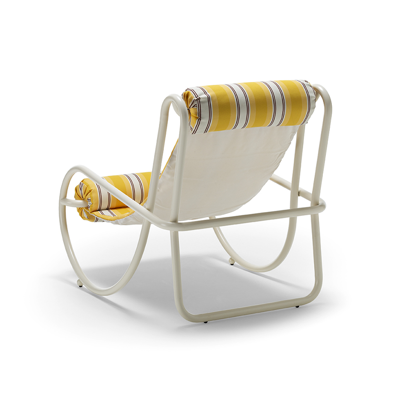 Fauteuil extérieur Fauteuil LOCUS SOLUS 1964 Rayures jaunes Como JACQUEMUS & EXTETA