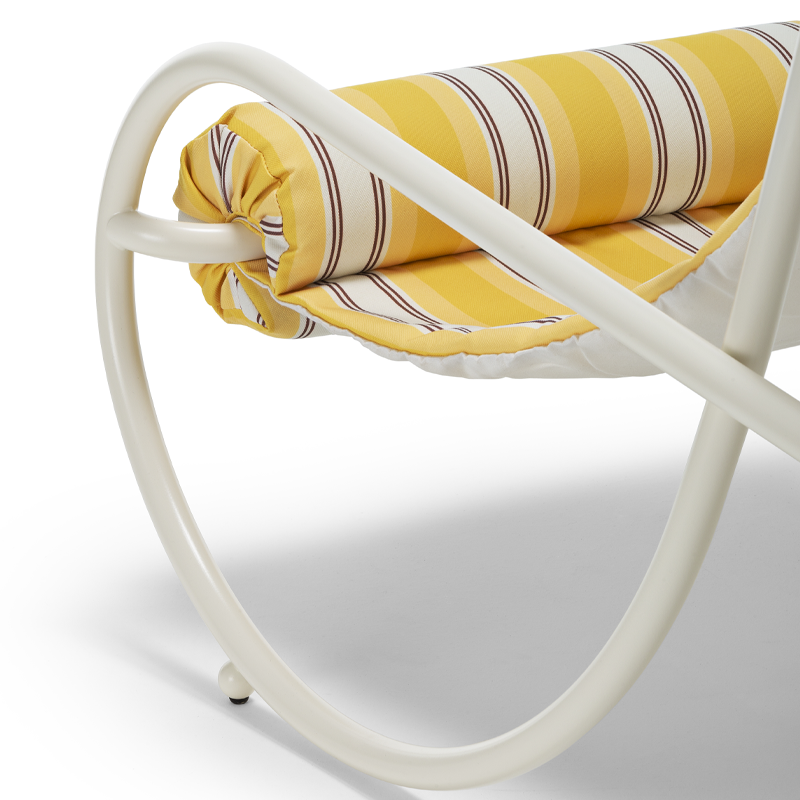 Fauteuil extérieur Fauteuil LOCUS SOLUS 1964 Rayures jaunes Como JACQUEMUS & EXTETA