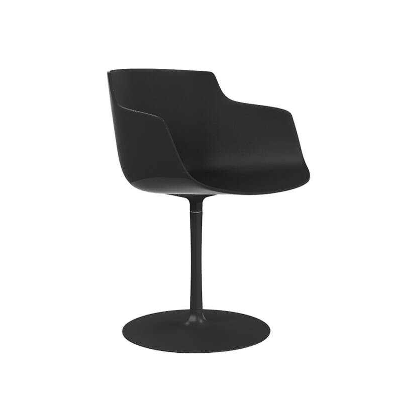 Chaise FLOW SLIM COLOR pied central Gris plomb MDF