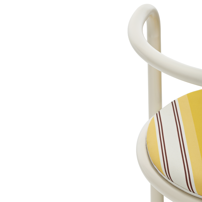 Chaise extérieur Chaise LOCUS SOLUS 1964 Rayures jaunes Como JACQUEMUS & EXTETA