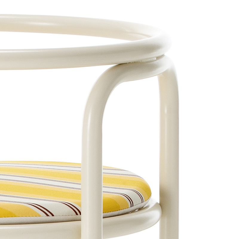 Chaise extérieur Chaise LOCUS SOLUS 1964 Rayures jaunes Como JACQUEMUS & EXTETA