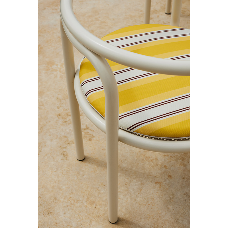Chaise extérieur Chaise LOCUS SOLUS 1964 Rayures jaunes Como JACQUEMUS & EXTETA