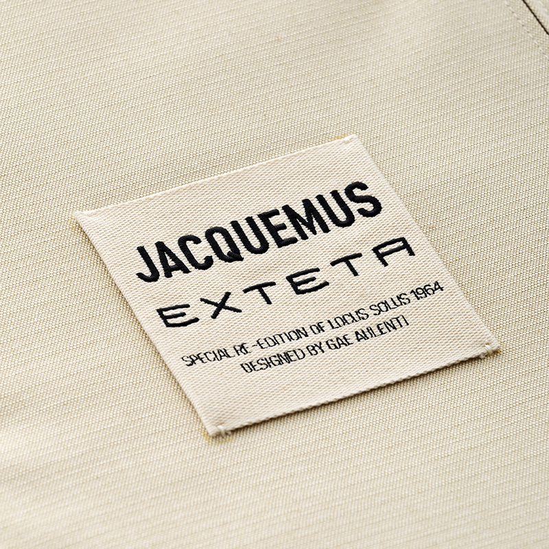 Pouf extérieur Repose-pieds LOCUS SOLUS 1964 Rayures jaunes Como JACQUEMUS & EXTETA