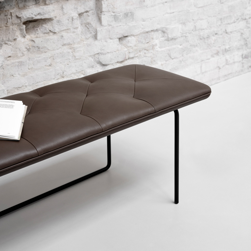 Banc TIP TOE Large Cuir Parma marron WENDELBO