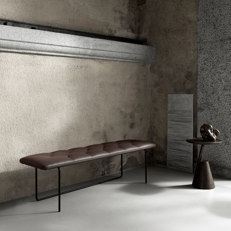 Banc TIP TOE Large Cuir Parma marron WENDELBO
