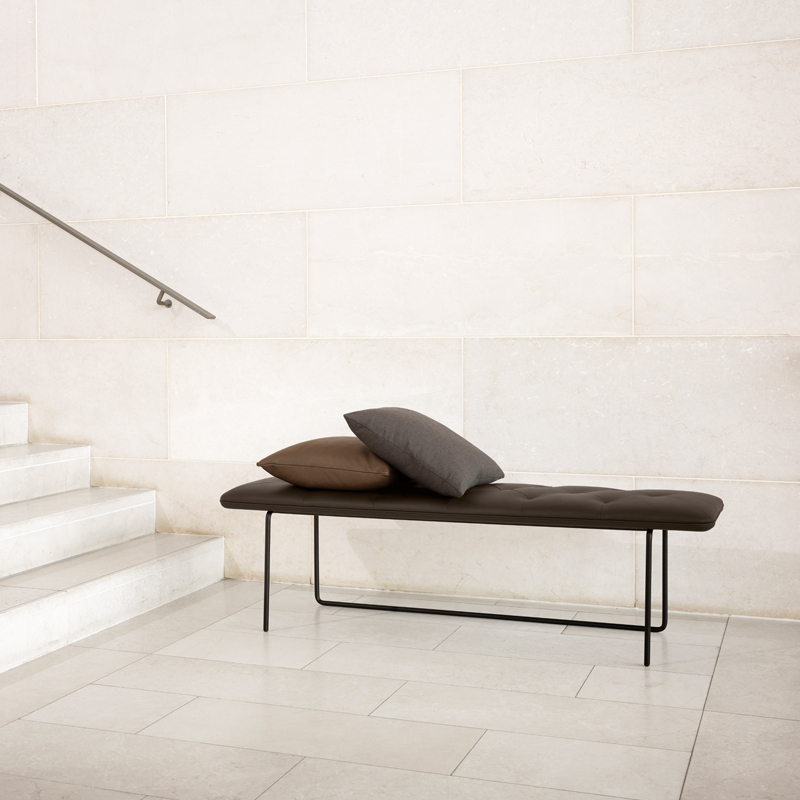 Banc TIP TOE Large Cuir Parma marron WENDELBO