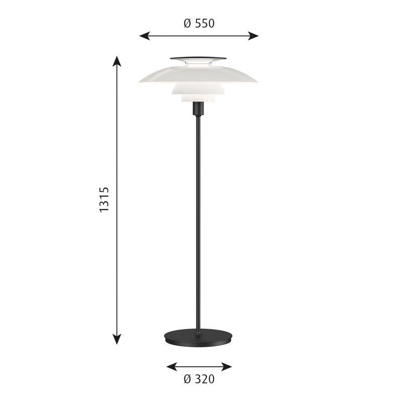 Lampadaire PH 80 Noir LOUIS POULSEN