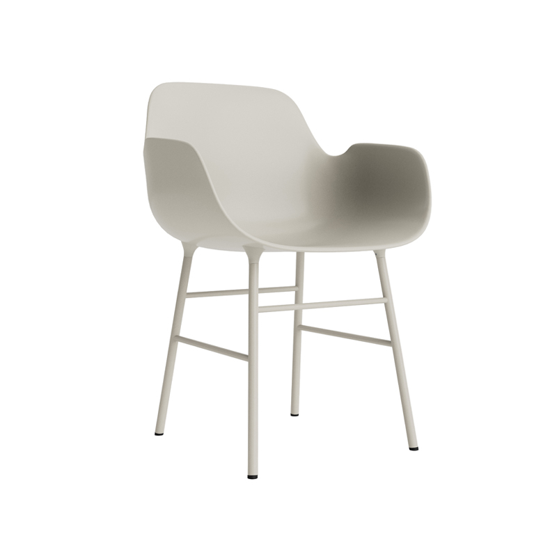Chaise FORM ARMCHAIR piètement acier Gris clair Normann Copenhagen