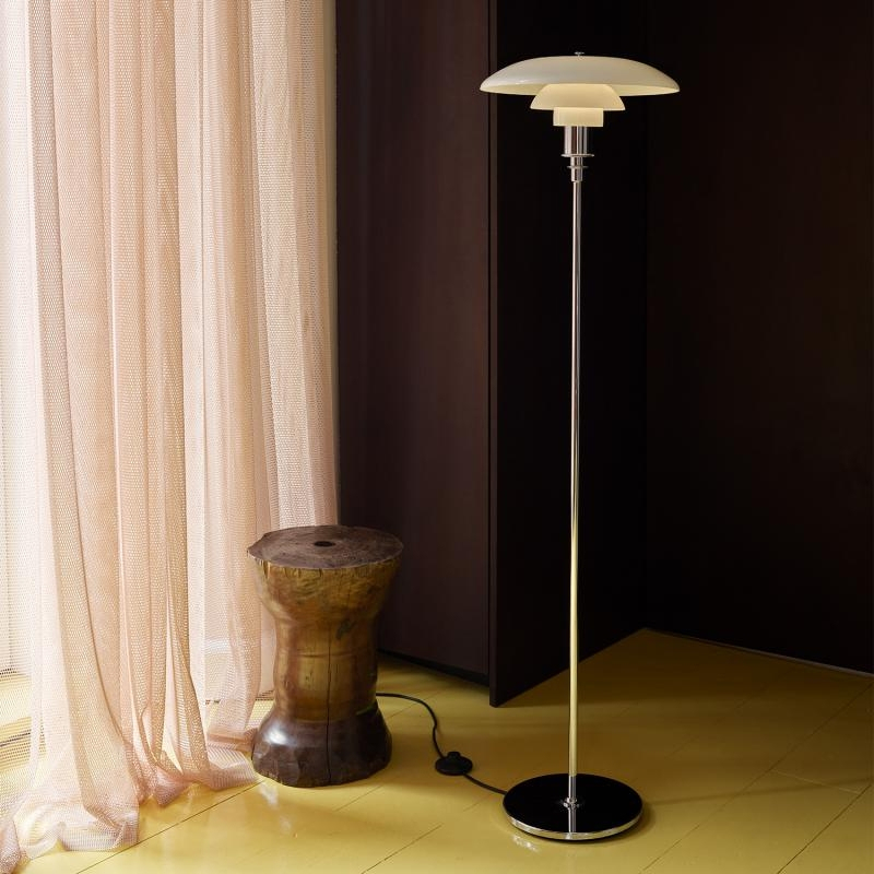 Lampadaire PH 3 ½/2 ½  Chromé haute brillance LOUIS POULSEN