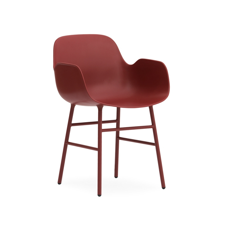 Chaise FORM ARMCHAIR piètement acier Rouge Normann Copenhagen