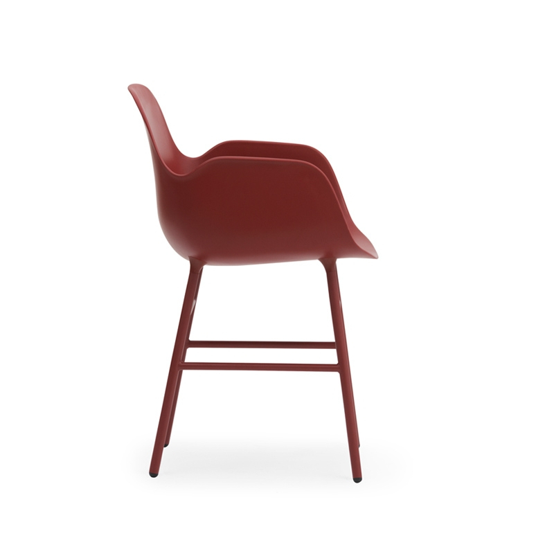 Chaise FORM ARMCHAIR piètement acier Rouge Normann Copenhagen
