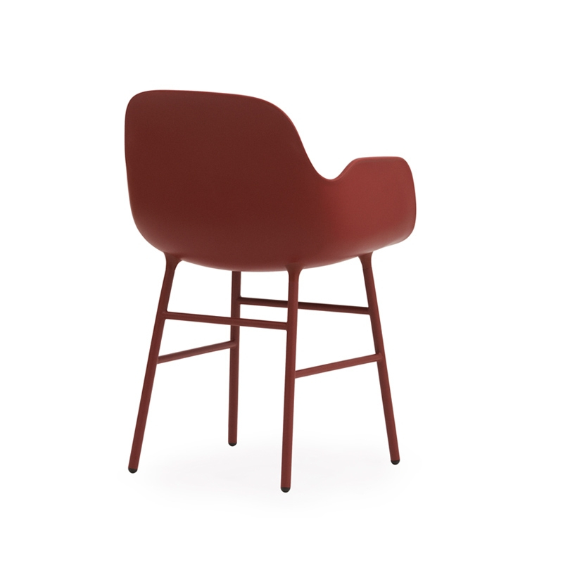 Chaise FORM ARMCHAIR piètement acier Rouge Normann Copenhagen