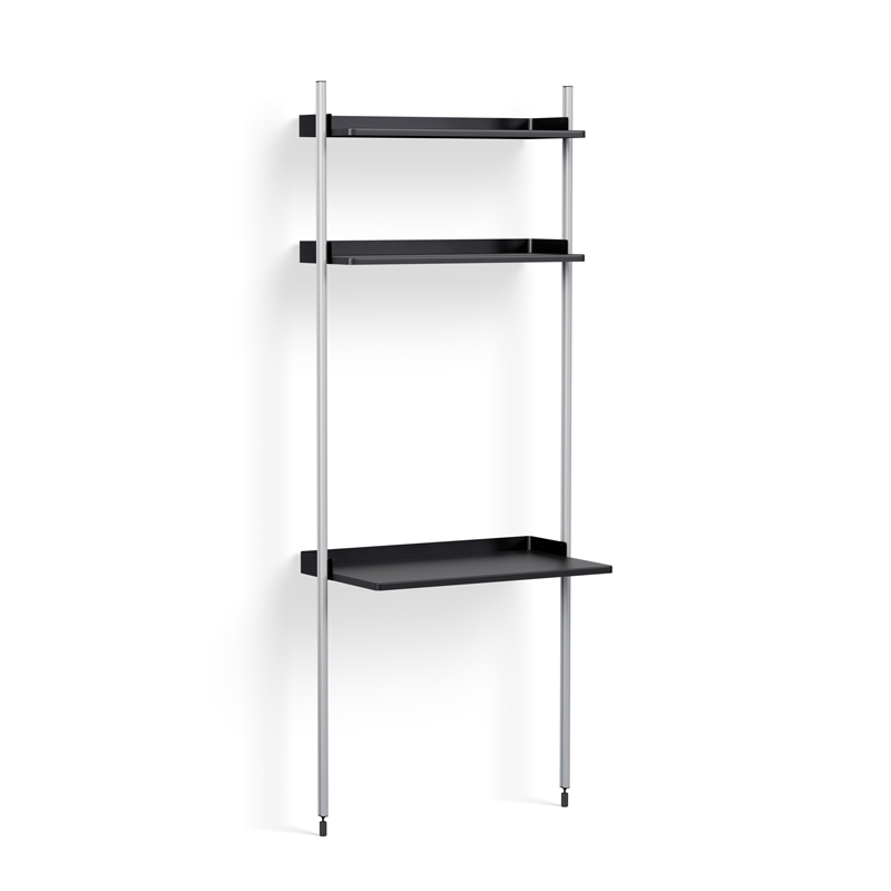 Bureau PIER SYSTEM 11 Noir/ aluminium HAY