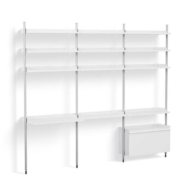 Bureau PIER SYSTEM 23 Blanc/ aluminium HAY