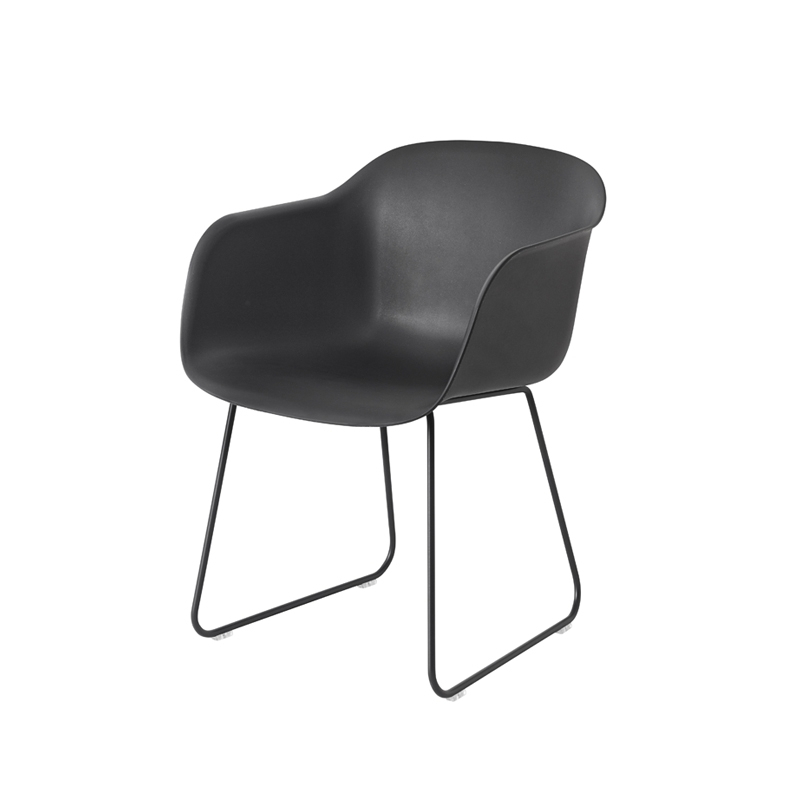 FIBER ARMCHAIR sled base Black