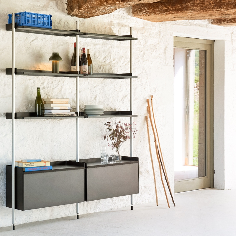 Etagère PIER SYSTEM 132 Blanc/ aluminium HAY