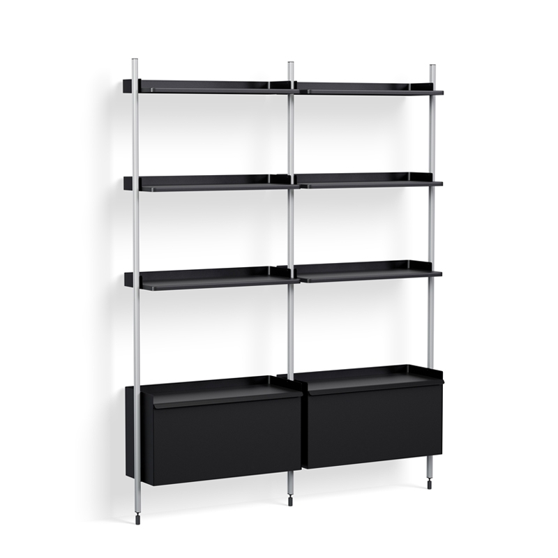 Etagère PIER SYSTEM 132 Noir/ aluminium HAY