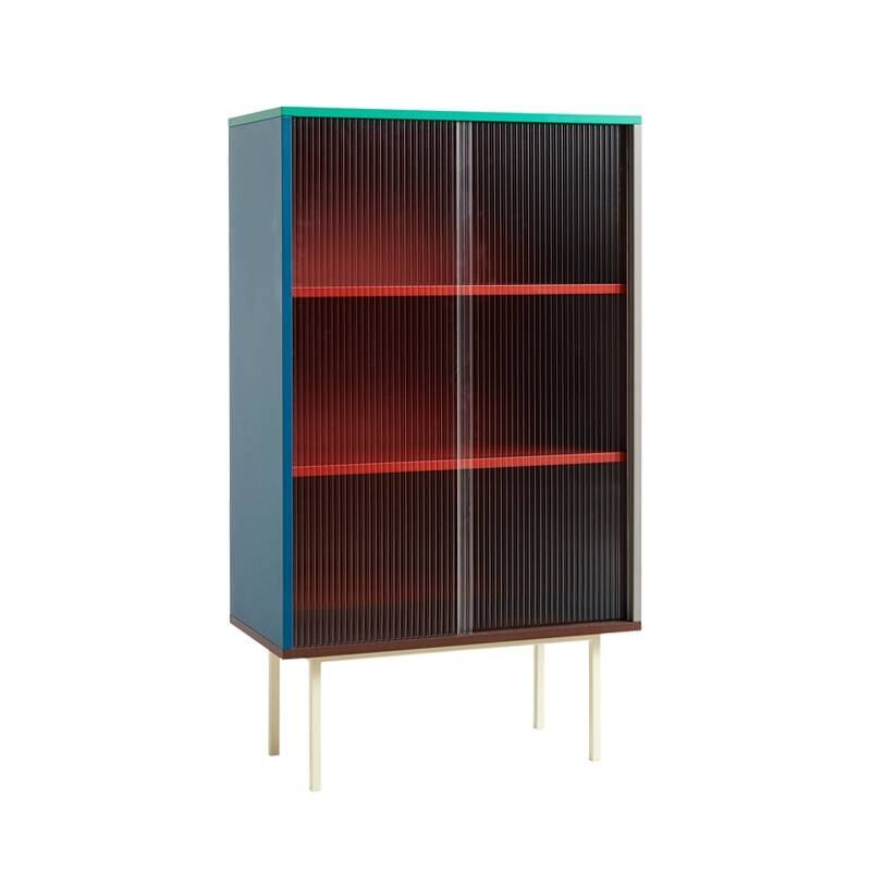 Meuble de rangement COLOUR CABINET TALL avec portes vitrées Multicolore  HAY