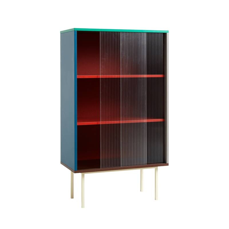 Meuble de rangement COLOUR CABINET TALL avec portes vitrées Multicolore  HAY