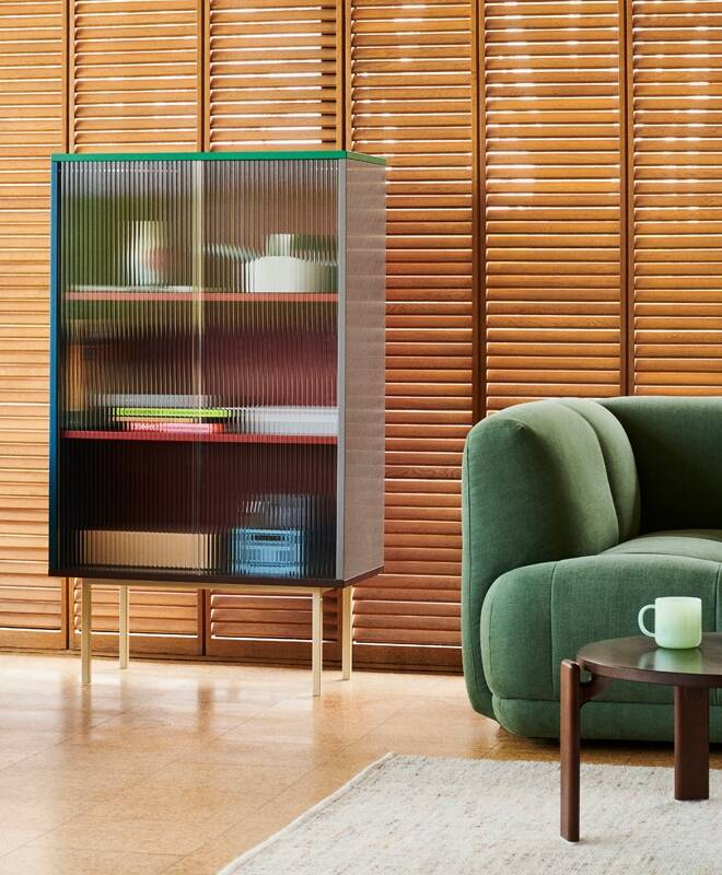 Meuble de rangement COLOUR CABINET TALL avec portes vitrées Multicolore  HAY
