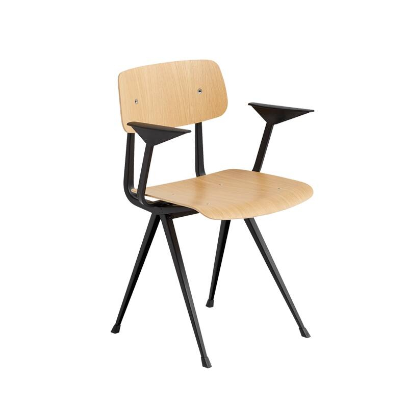 Chaise RESULT avec accoudoirs Chêne/ noir HAY