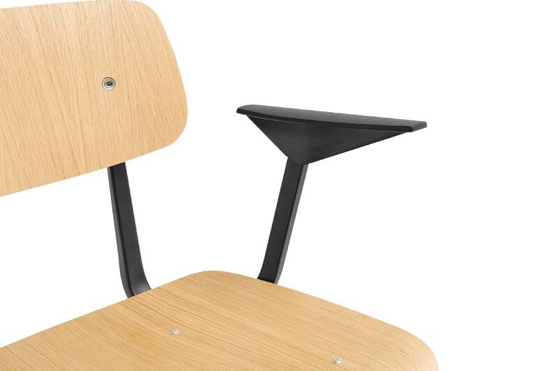 Chaise RESULT avec accoudoirs Chêne/ noir HAY