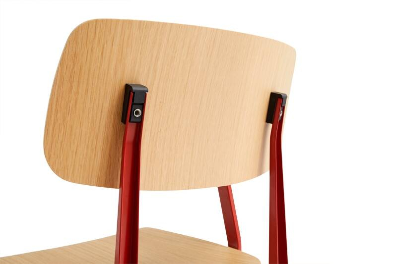 Chaise RESULT avec accoudoirs Chêne/ rouge HAY