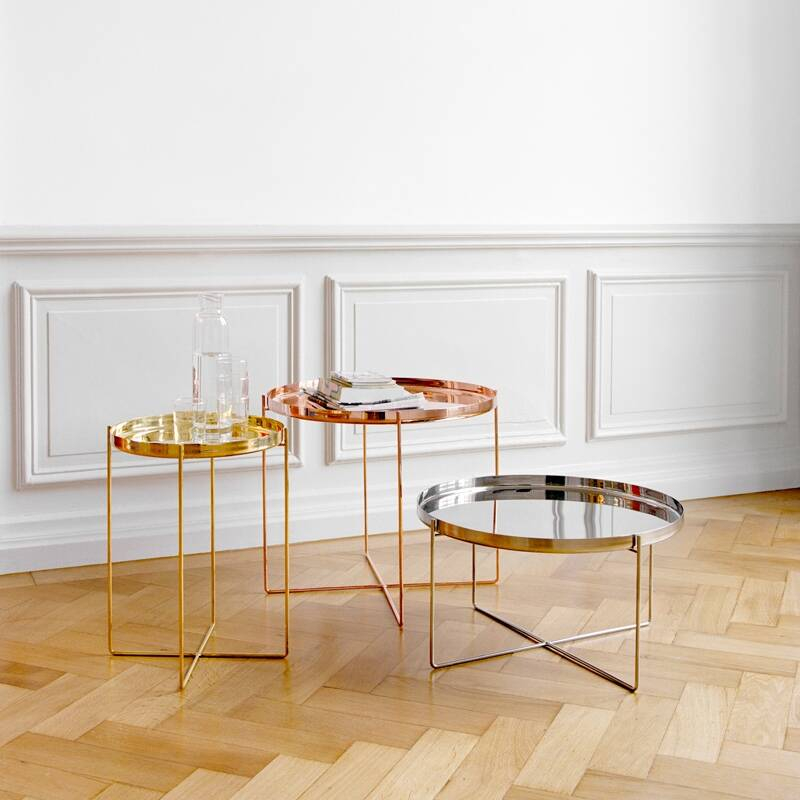 Table d'appoint guéridon CM05 HABIBI Ø 37 x H 47 Cuivre E15
