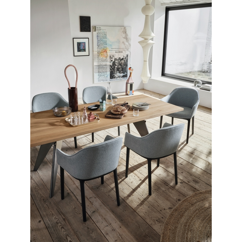 Chaise SOFTSHELL Gris sierra/noir 74 VITRA