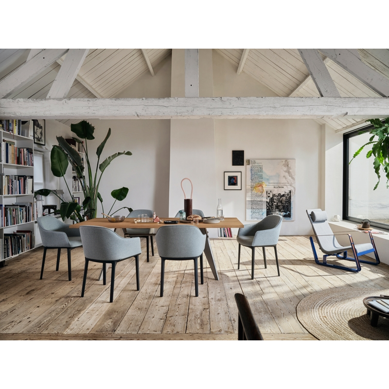 Chaise SOFTSHELL Gris sierra/noir 74 VITRA