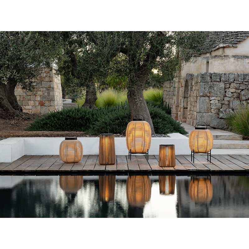 Luminaire extérieur Lanterne TIKA base acier 47x69 Camel VINCENT SHEPPARD