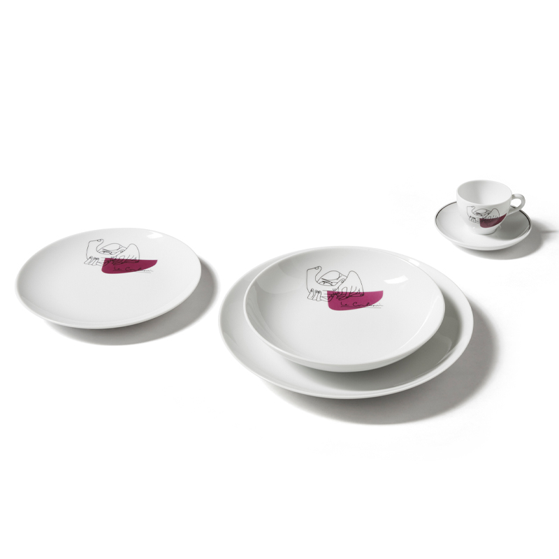 Assiette Set de 2 assiettes plates PRUNIER Ø 27 Blanc CASSINA