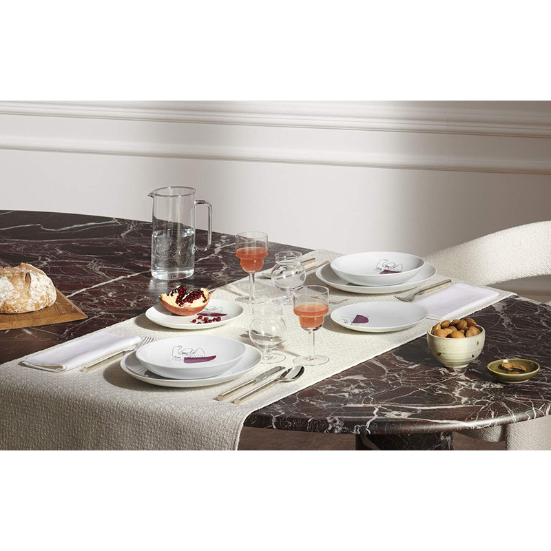 Assiette Set de 2 assiettes plates PRUNIER Ø 27 Blanc CASSINA