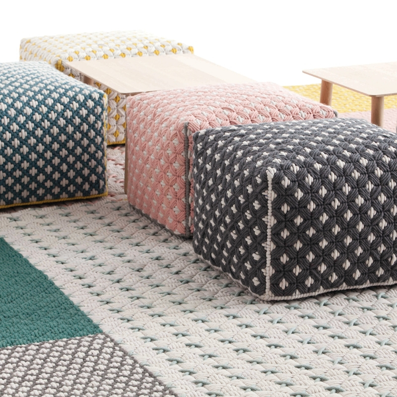 Pouf SILAÏ 61x61 Rose GAN