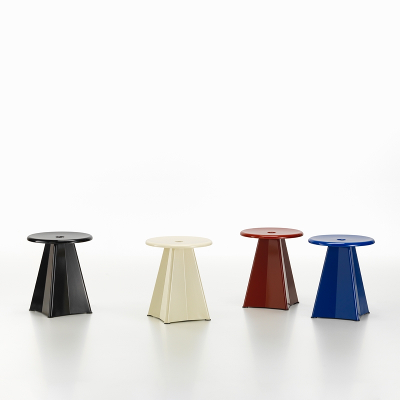 Tabouret TABOURET MÉTALLIQUE Prouvé Blanc Colombe VITRA