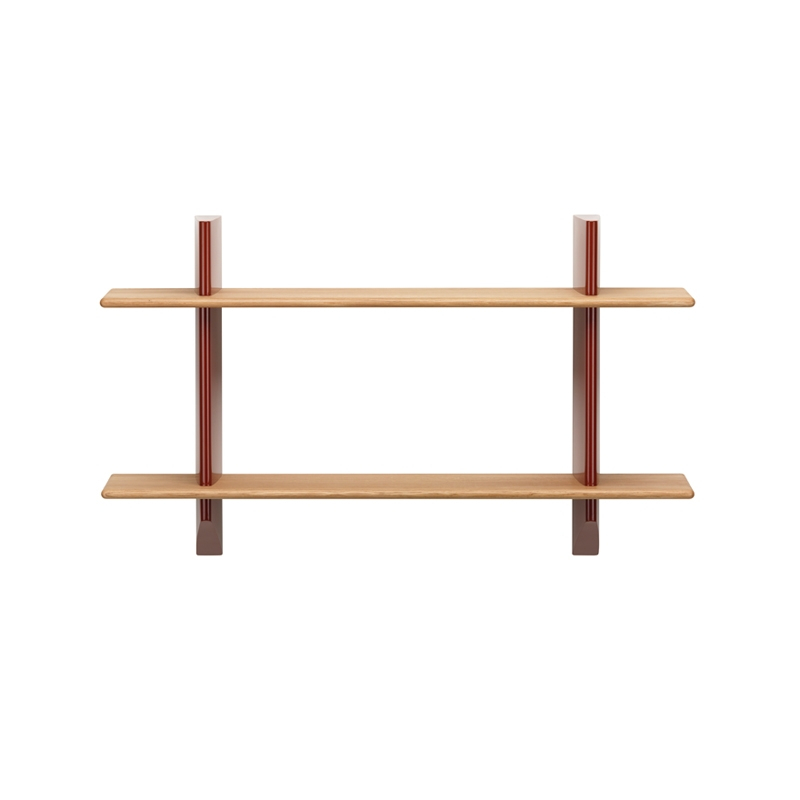 Etagère RAYONNAGE MURAL Chêne naturel/ rouge japonais VITRA